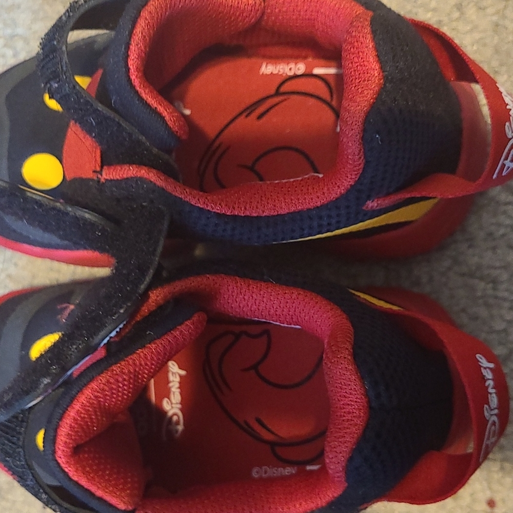 Mickey Mouse Adidas size 7K Red, Black, white, and yellow No Box - Picture 5 of 6